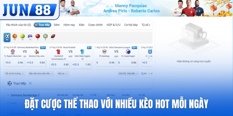 Đặt cược thể thao với nhiều kèo hot mỗi ngày